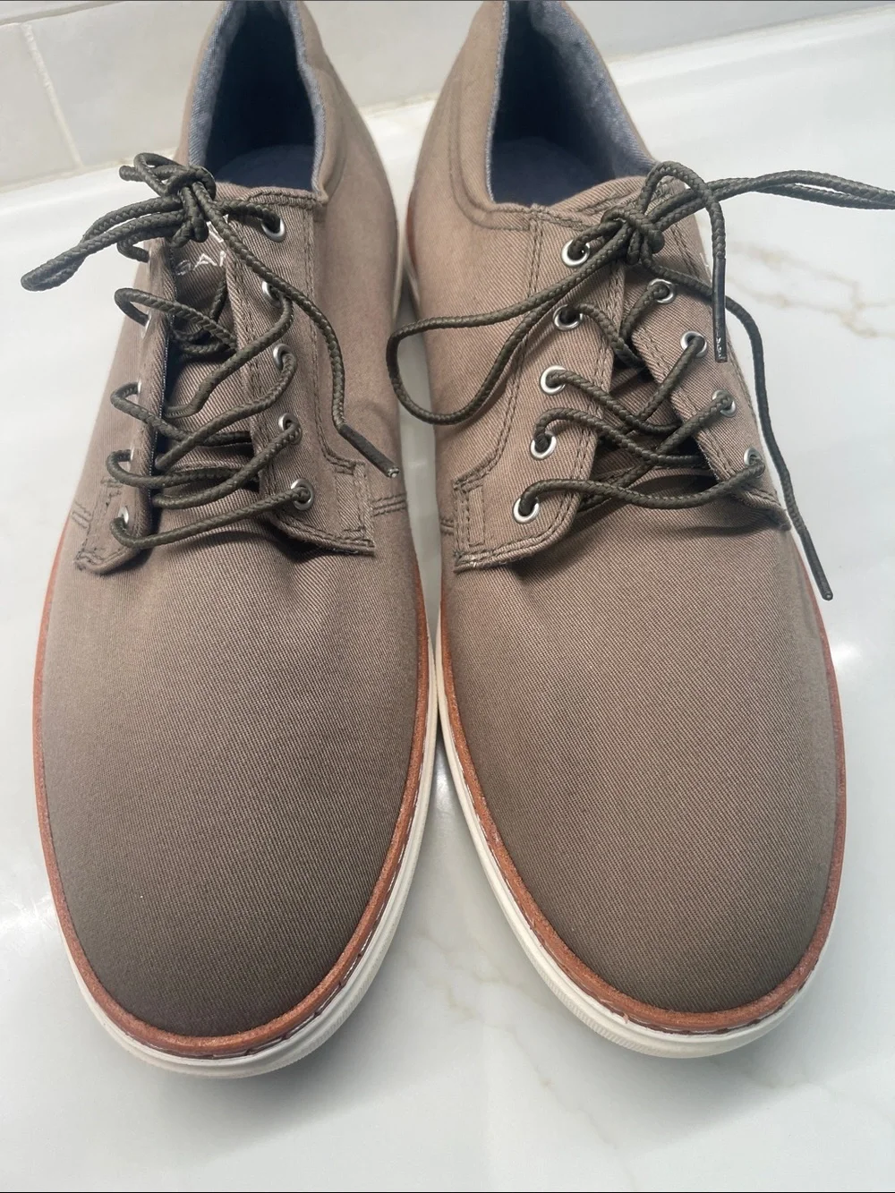 Gant Men’s Brown Canvas Boat Shoes with White Sole Sz 12 from Nordstrom